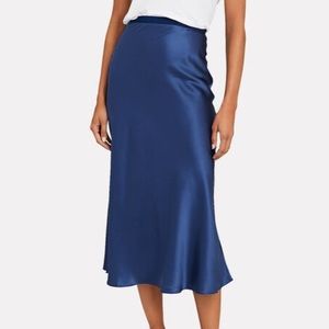 Divine Heritage Navy Silk Slip Midi skirt size XS